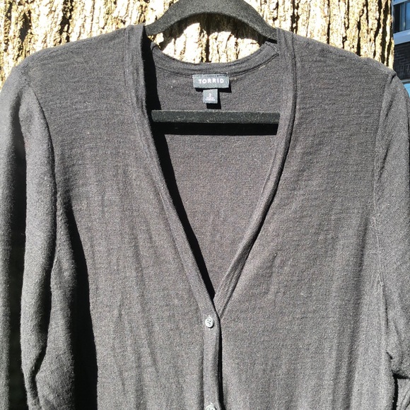 Torrid Size 2 Black Slub Knit Cardigan - Picture 1 of 12